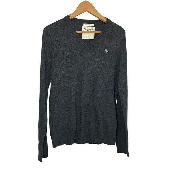 Abercrombie & Fitch Charcoal Gray Cashmere Blend Sweater Size S - Picture 2 of 9